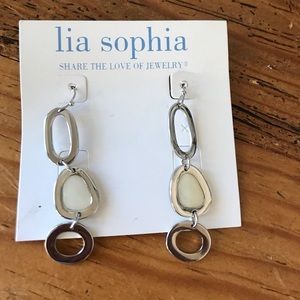 Lia Sophia Brand New Silver Dangle Earrings